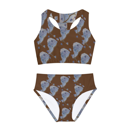 Twigs and Leaves Girls Two Piece Swimsuit (AOP)