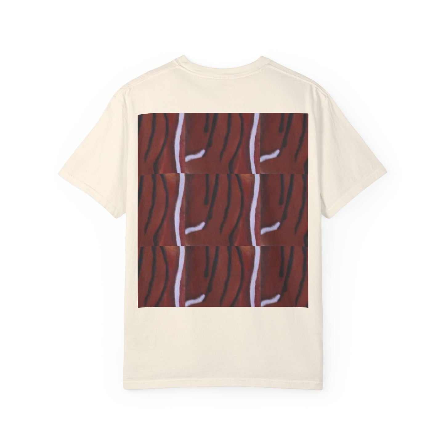 Wild Elegance: Hand-Painted Bongo Skin Print Artistic Unisex Garment-Dyed T-Shirt - Unique Pattern Design