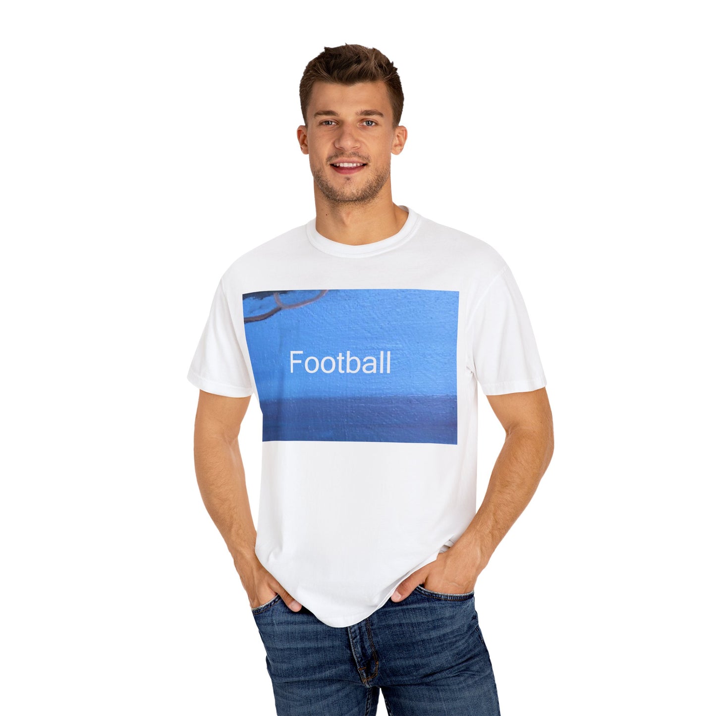 Peeping Acacia branch Football Unisex Garment-Dyed T-shirt