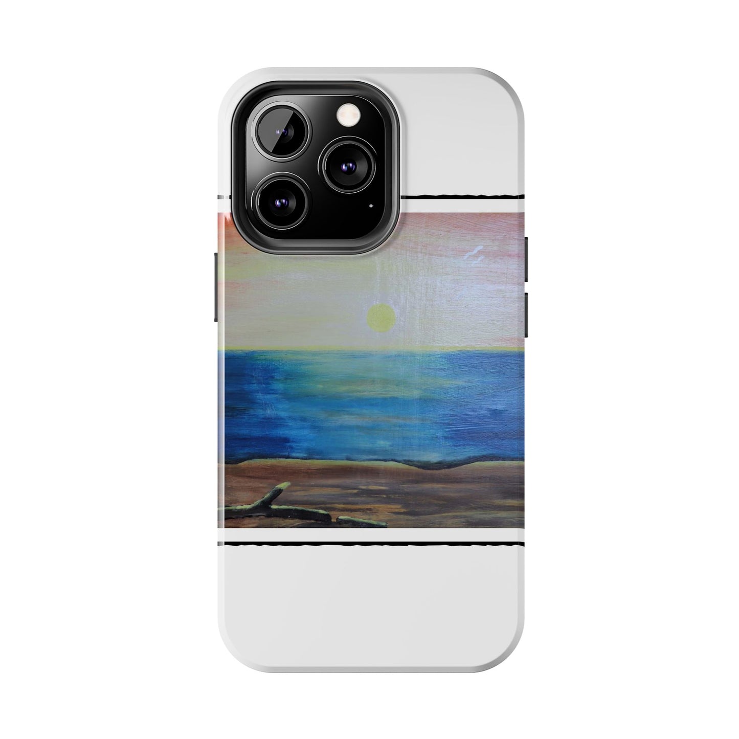 Nature's Balance of Beauty: Coastal stripe SunriseTough Phone Cases