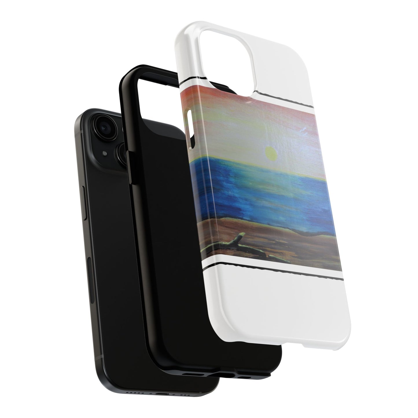 Nature's Balance of Beauty: Coastal stripe SunriseTough Phone Cases