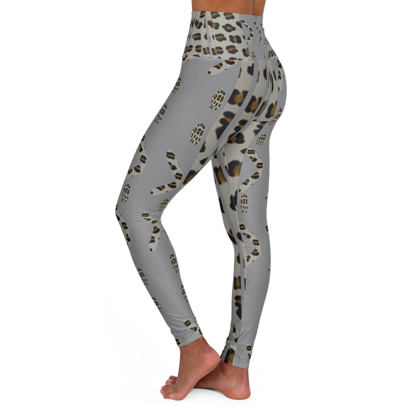 Stylish High Waisted Yoga Leggings with Unique Leopard Print