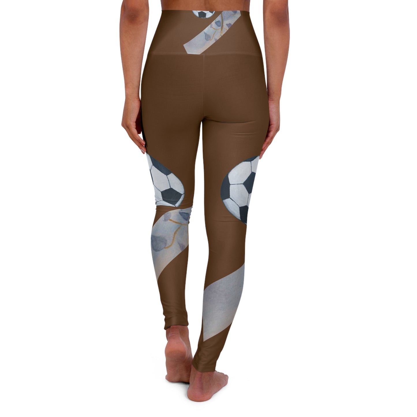 Twigs with leaves High Waisted Soccer Print Yoga Leggings for Active Lifestyle