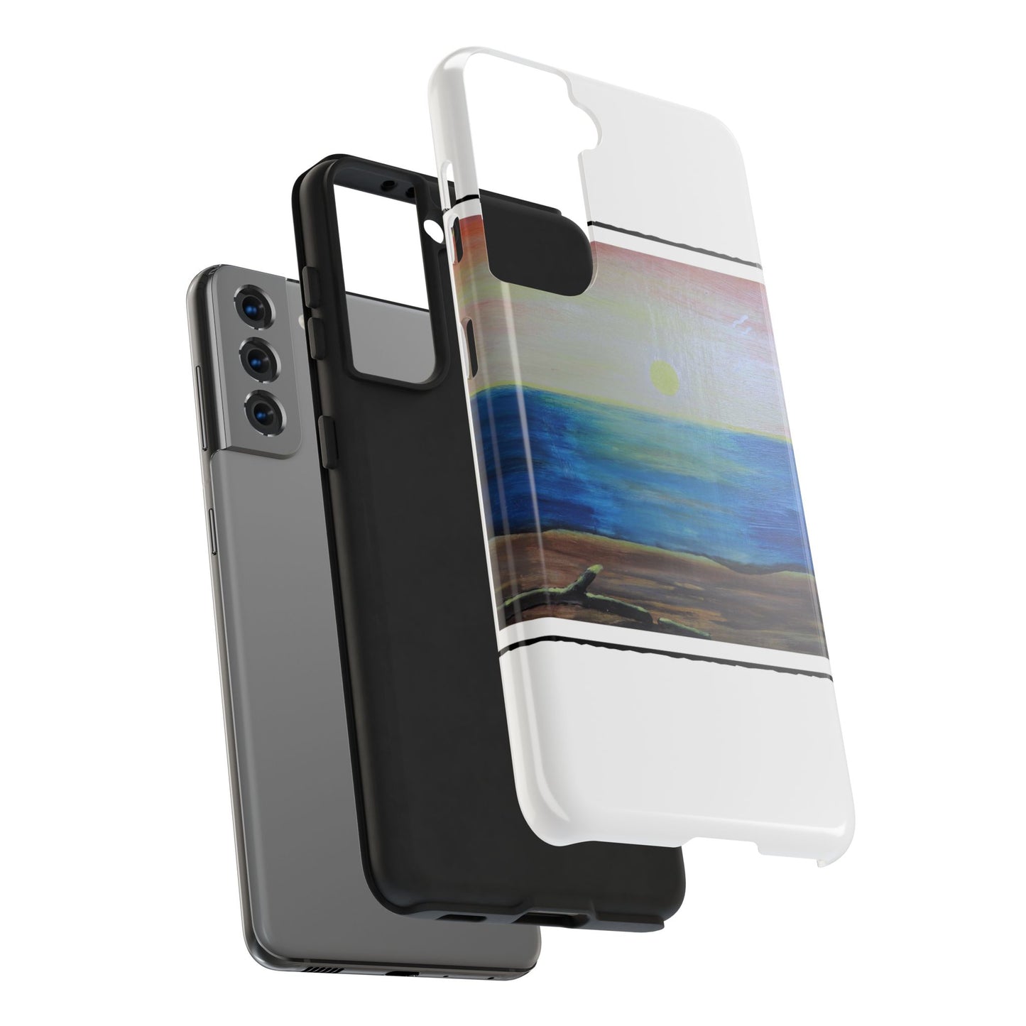 Nature's Balance of Beauty: Coastal stripe SunriseTough Phone Cases