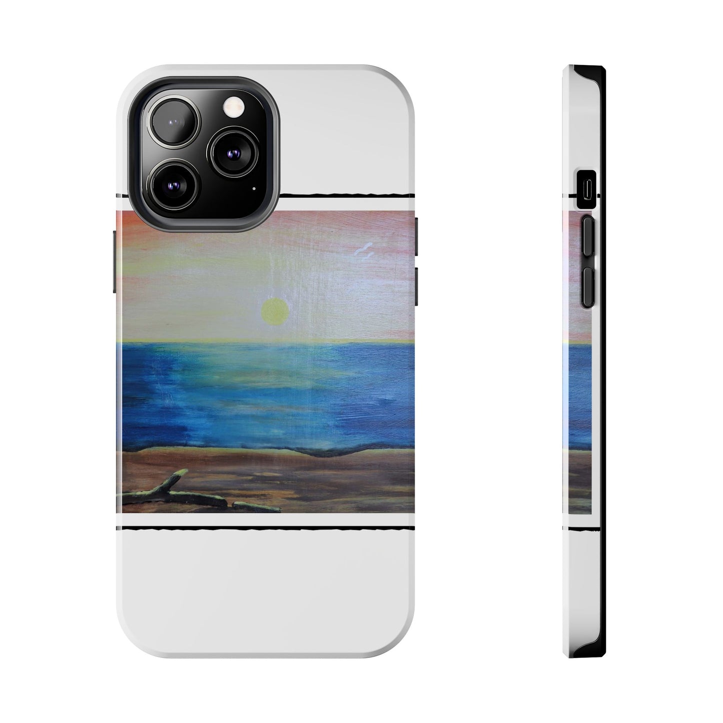 Nature's Balance of Beauty: Coastal stripe SunriseTough Phone Cases