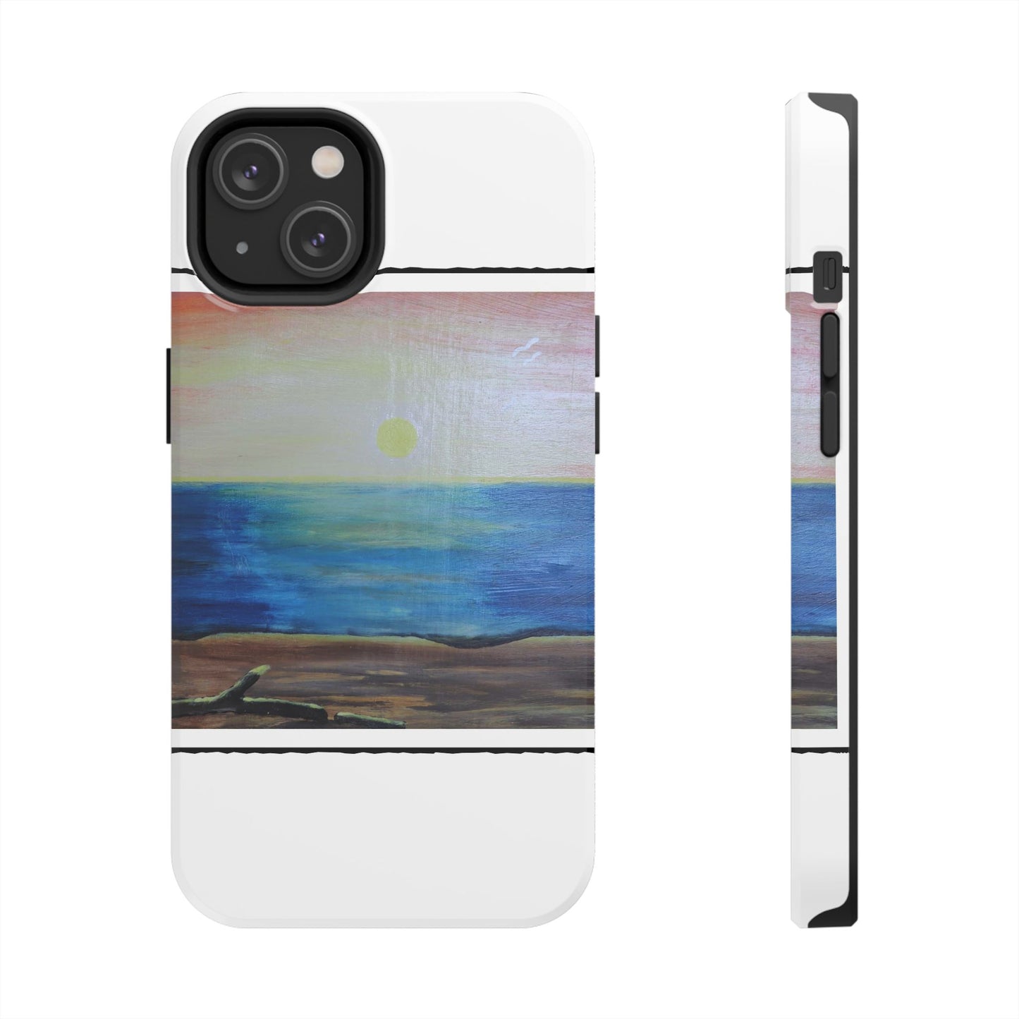 Nature's Balance of Beauty: Coastal stripe SunriseTough Phone Cases