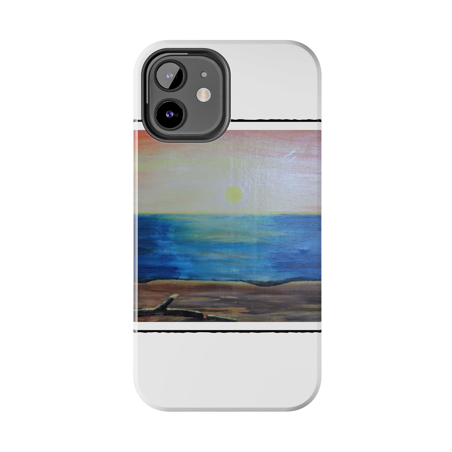 Nature's Balance of Beauty: Coastal stripe SunriseTough Phone Cases