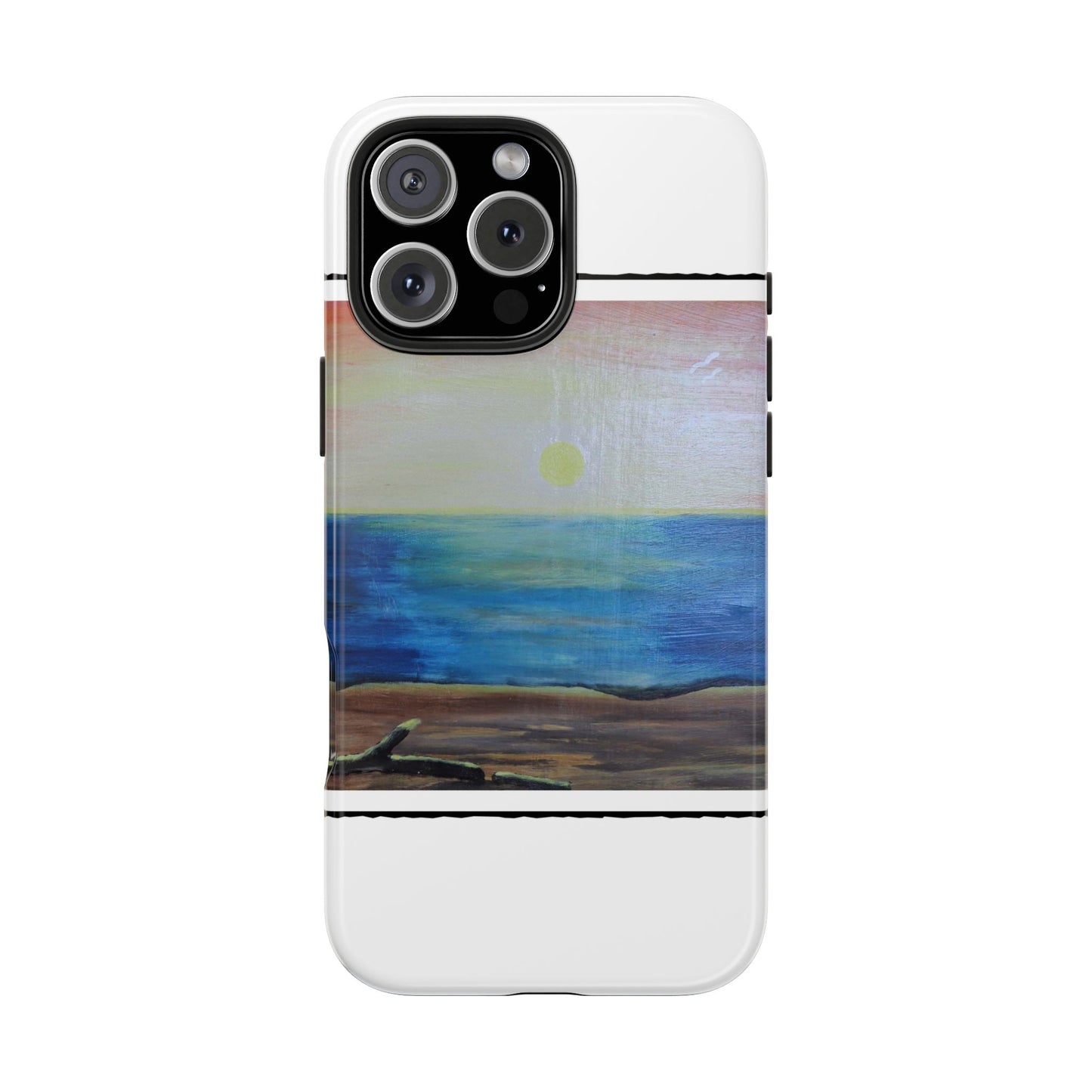 Nature's Balance of Beauty: Coastal stripe SunriseTough Phone Cases