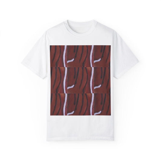 Wild Elegance: Hand-Painted Bongo Skin Print Artistic Unisex Garment-Dyed T-Shirt - Unique Pattern Design