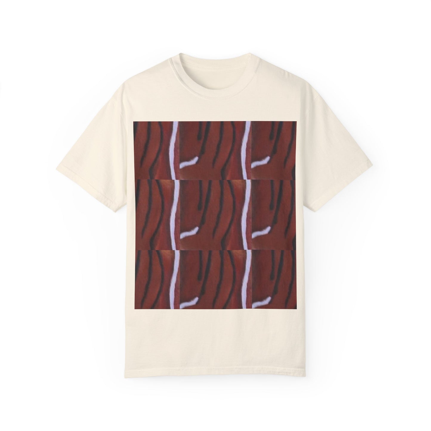 Wild Elegance: Hand-Painted Bongo Skin Print Artistic Unisex Garment-Dyed T-Shirt - Unique Pattern Design