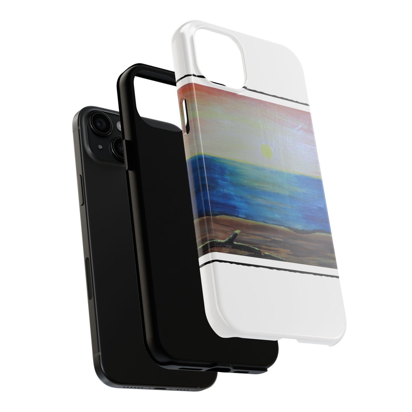 Nature's Balance of Beauty: Coastal stripe SunriseTough Phone Cases