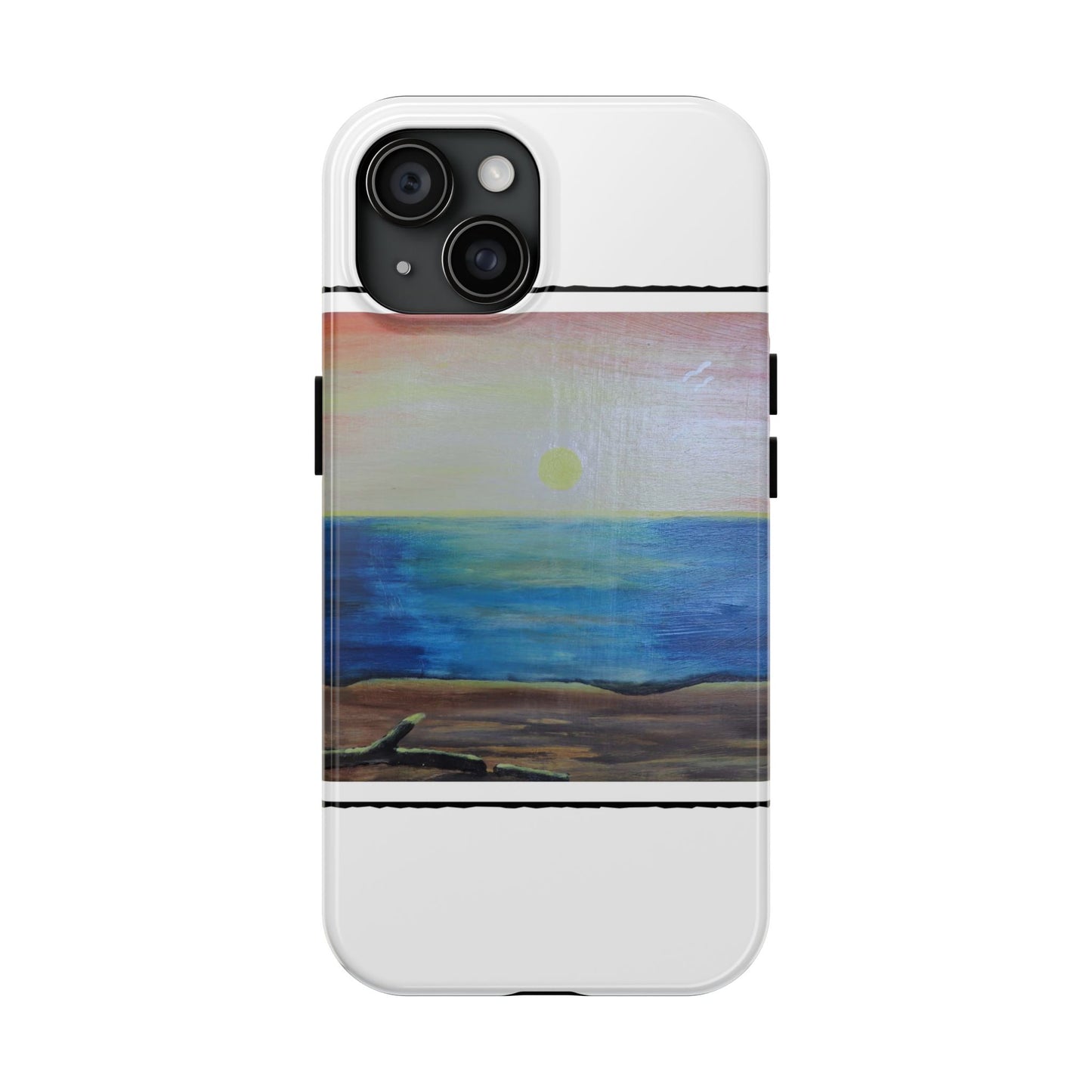 Nature's Balance of Beauty: Coastal stripe SunriseTough Phone Cases