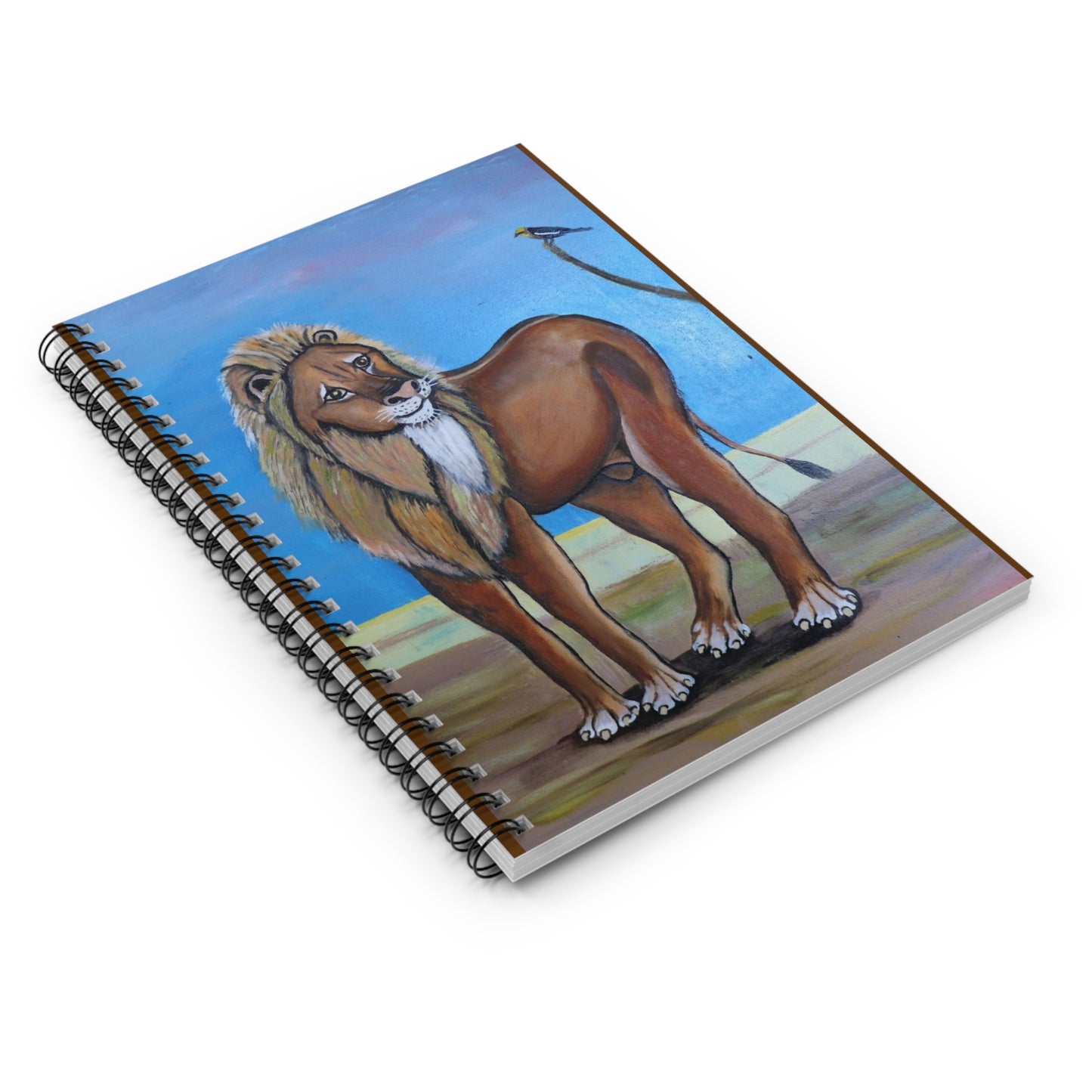 Stairing Lion Spiral Notebook - Ruled Line