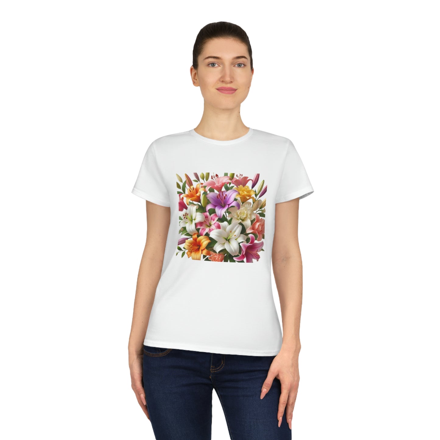 Floral Print Ladies' Cotton T-Shirt - Perfect for Spring and Summer Style