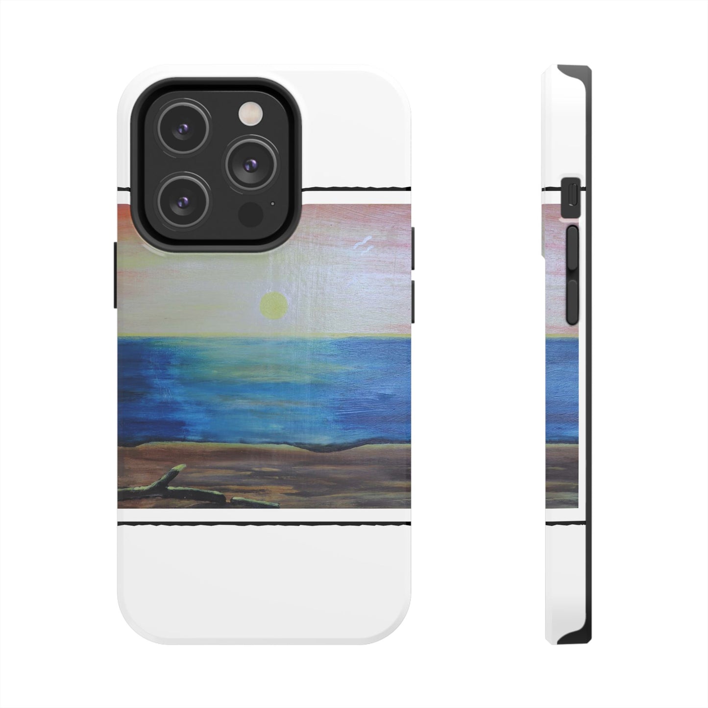 Nature's Balance of Beauty: Coastal stripe SunriseTough Phone Cases