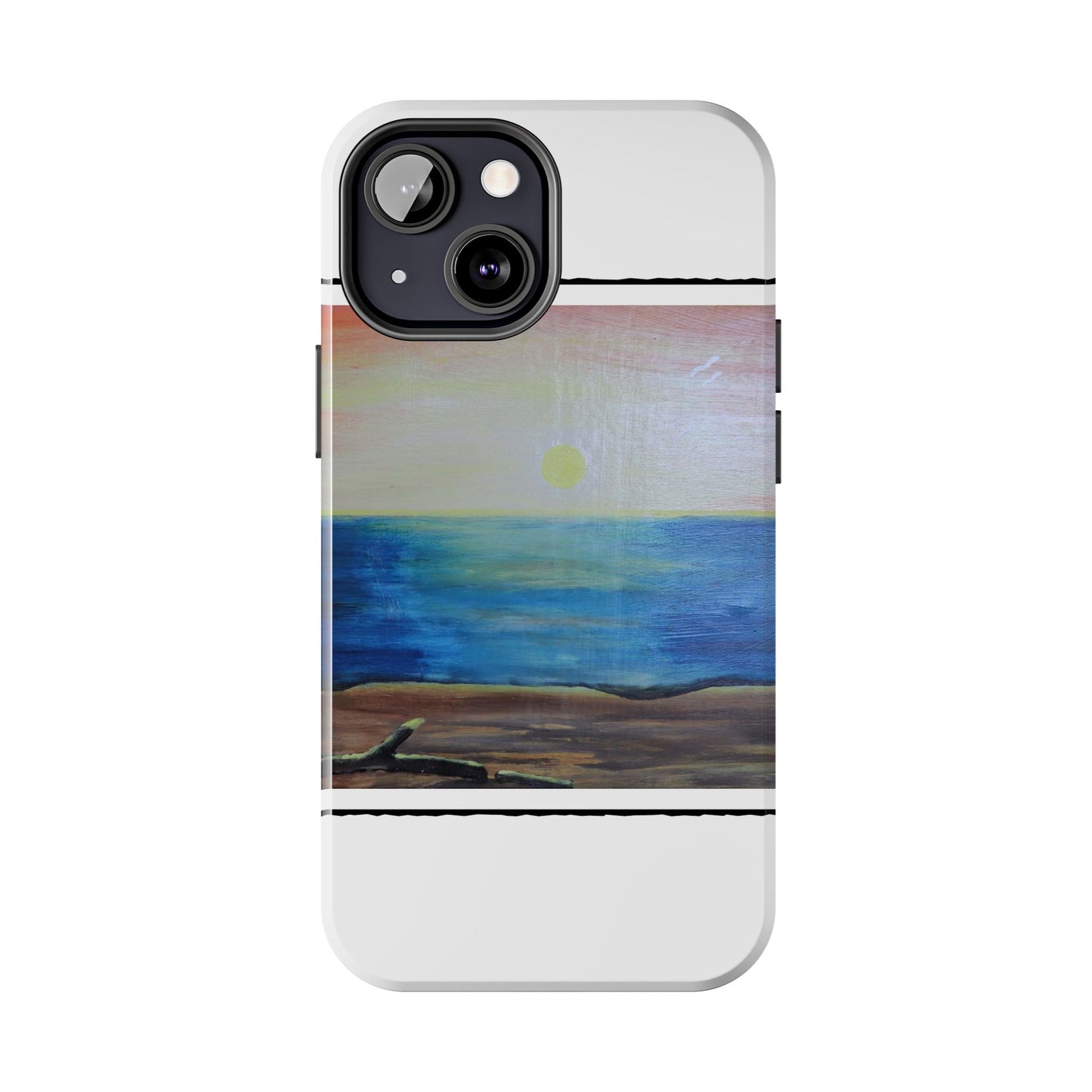 Nature's Balance of Beauty: Coastal stripe SunriseTough Phone Cases