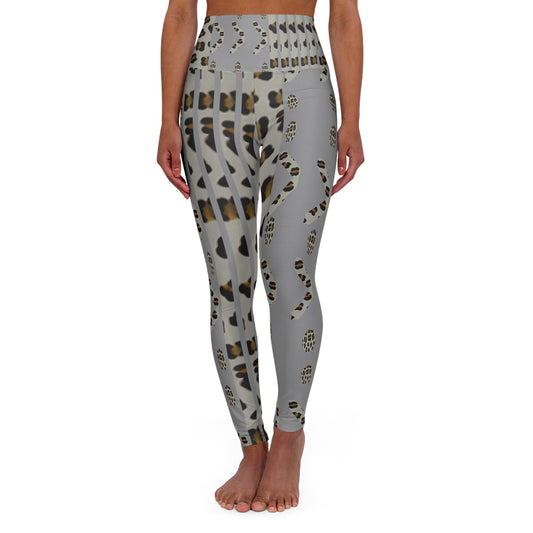 Stylish High Waisted Yoga Leggings with Unique Leopard Print