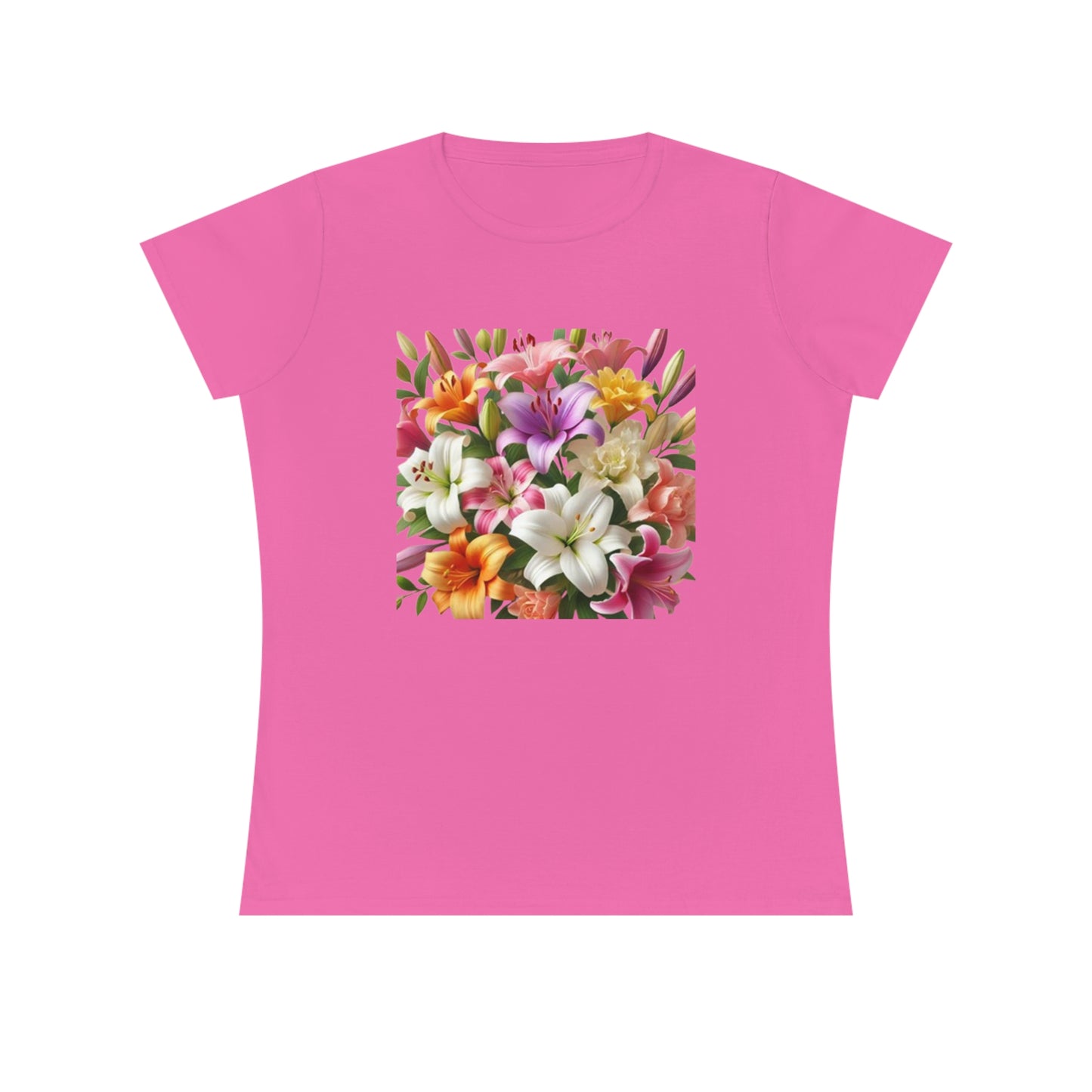 Floral Print Ladies' Cotton T-Shirt - Perfect for Spring and Summer Style