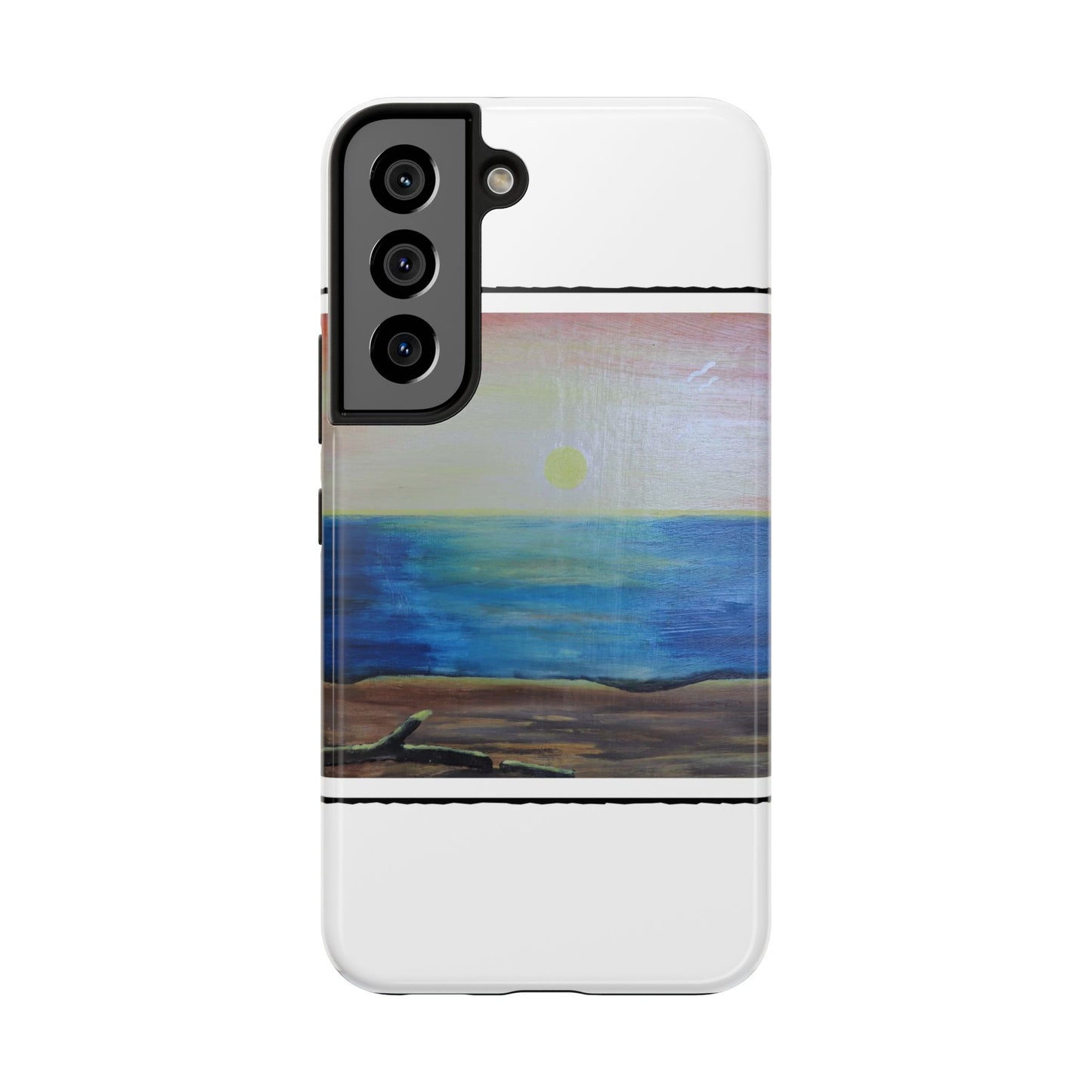 Nature's Balance of Beauty: Coastal stripe SunriseTough Phone Cases