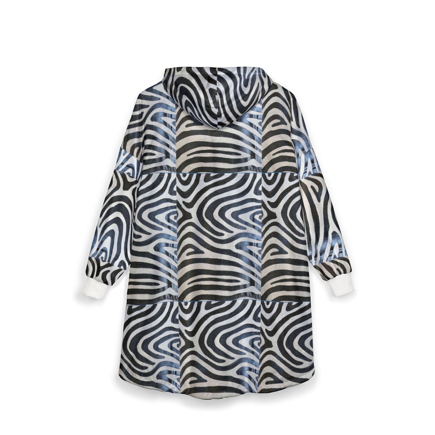 Monochromagic: Exploring the Elegance of Zebra print Patterns Unisex Hooded Blanket