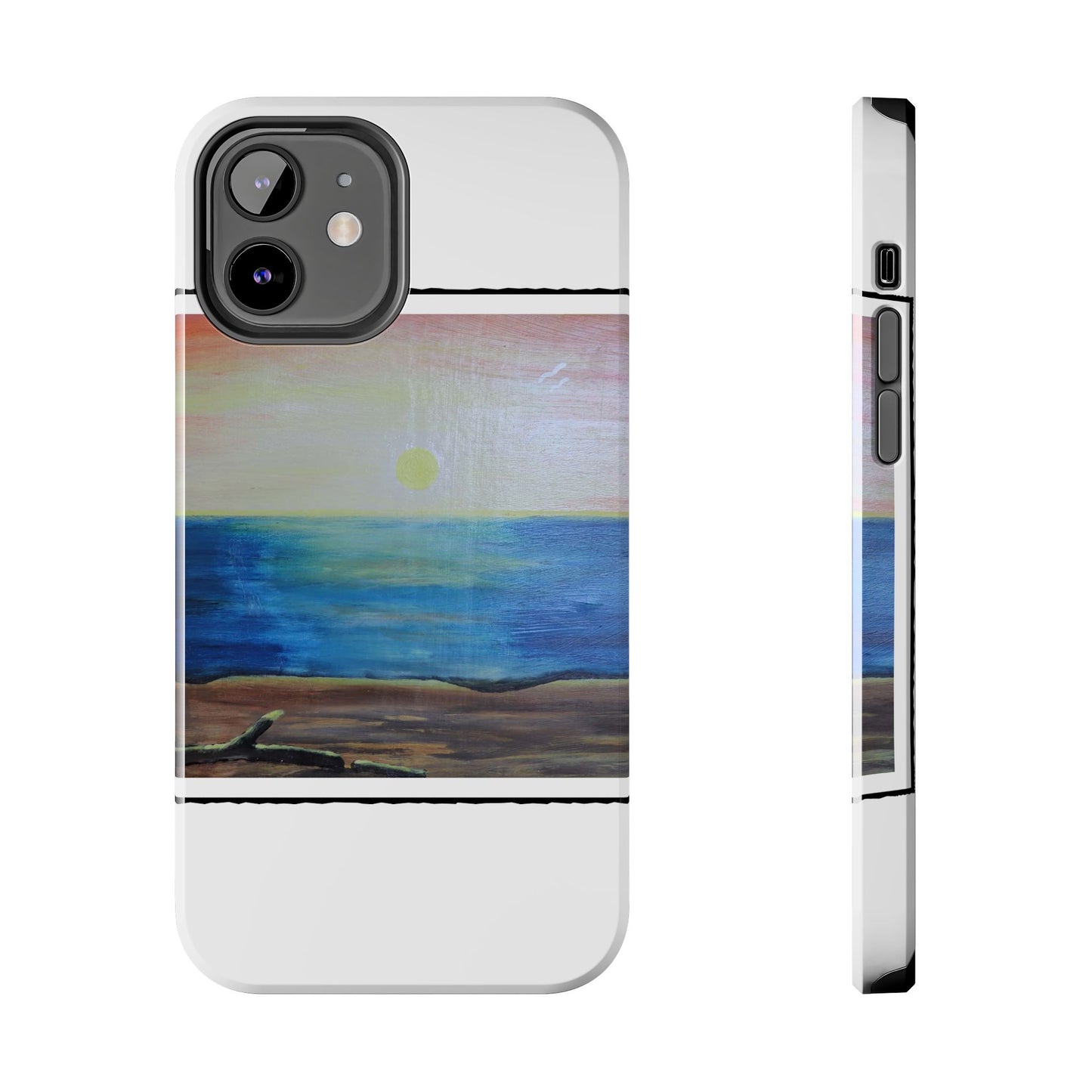 Nature's Balance of Beauty: Coastal stripe SunriseTough Phone Cases