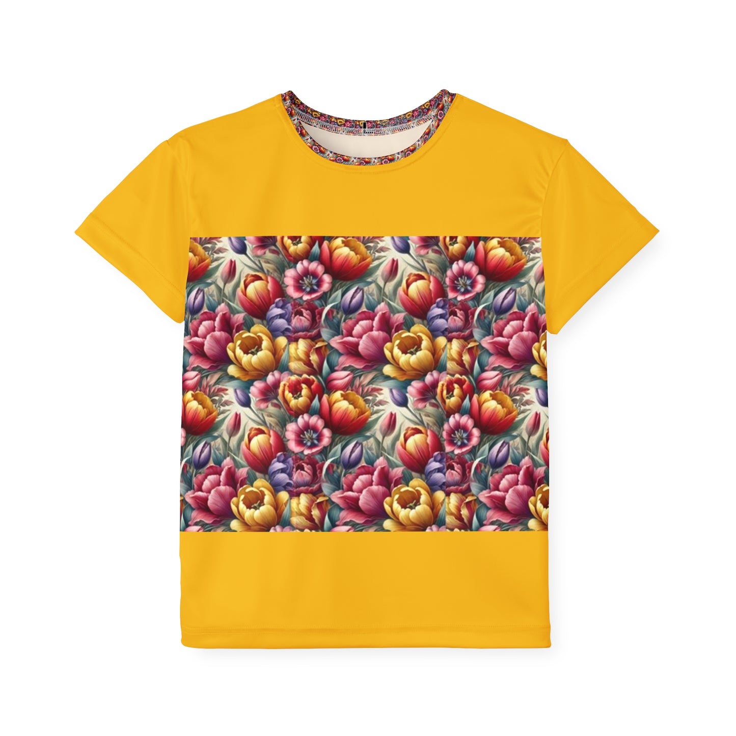 Tulip Harmony: A Floral Symphony Bright Floral Kids Sports Jersey - Perfect for Play and Fun