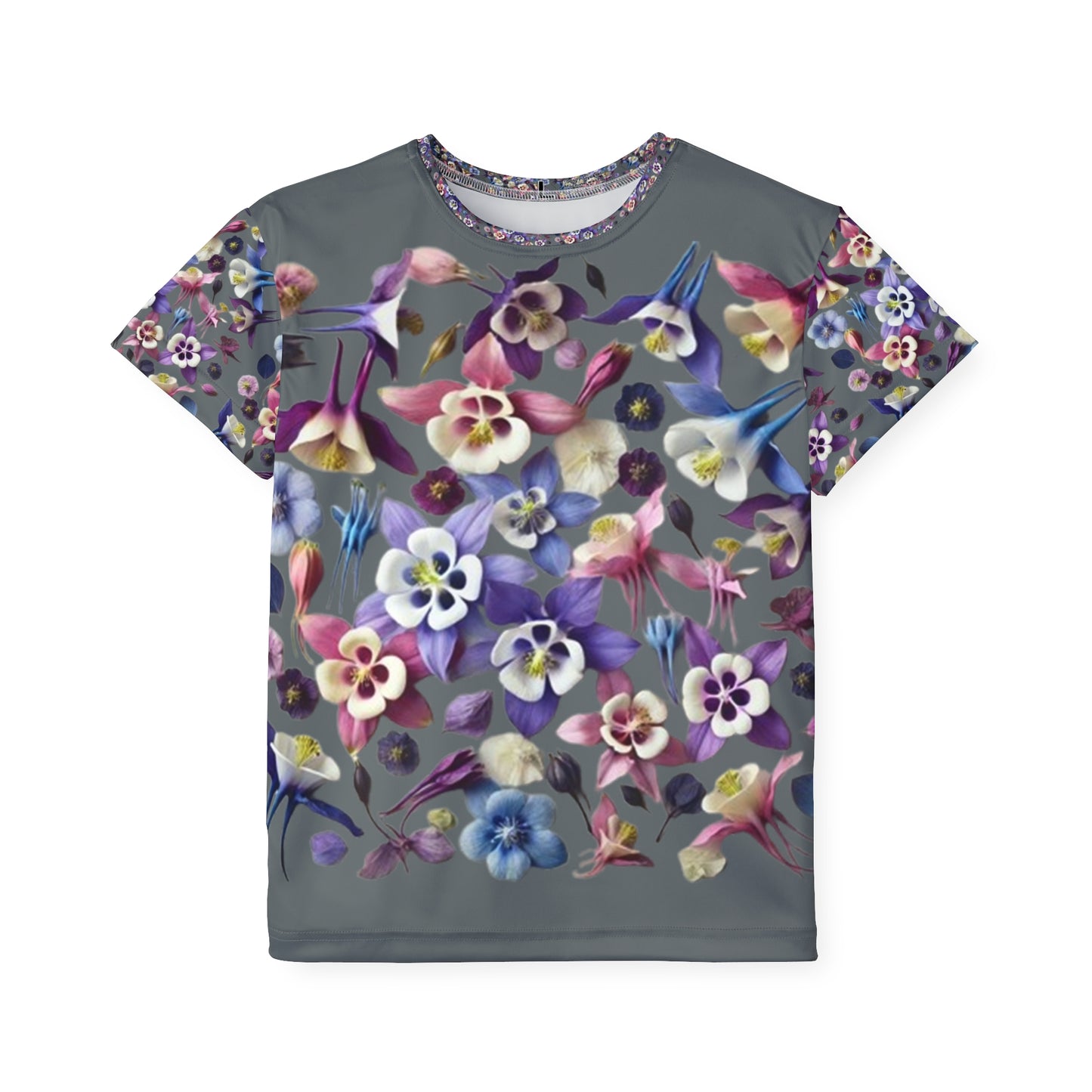 A Dance of Columbine and Orchid Flower Power Kids Sports Jersey - Floral Design Jersey for Active Play