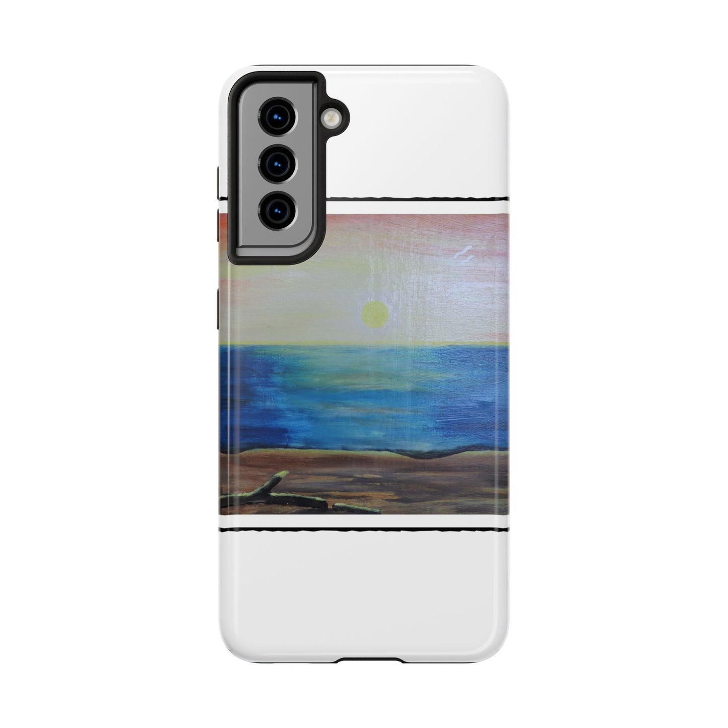 Nature's Balance of Beauty: Coastal stripe SunriseTough Phone Cases