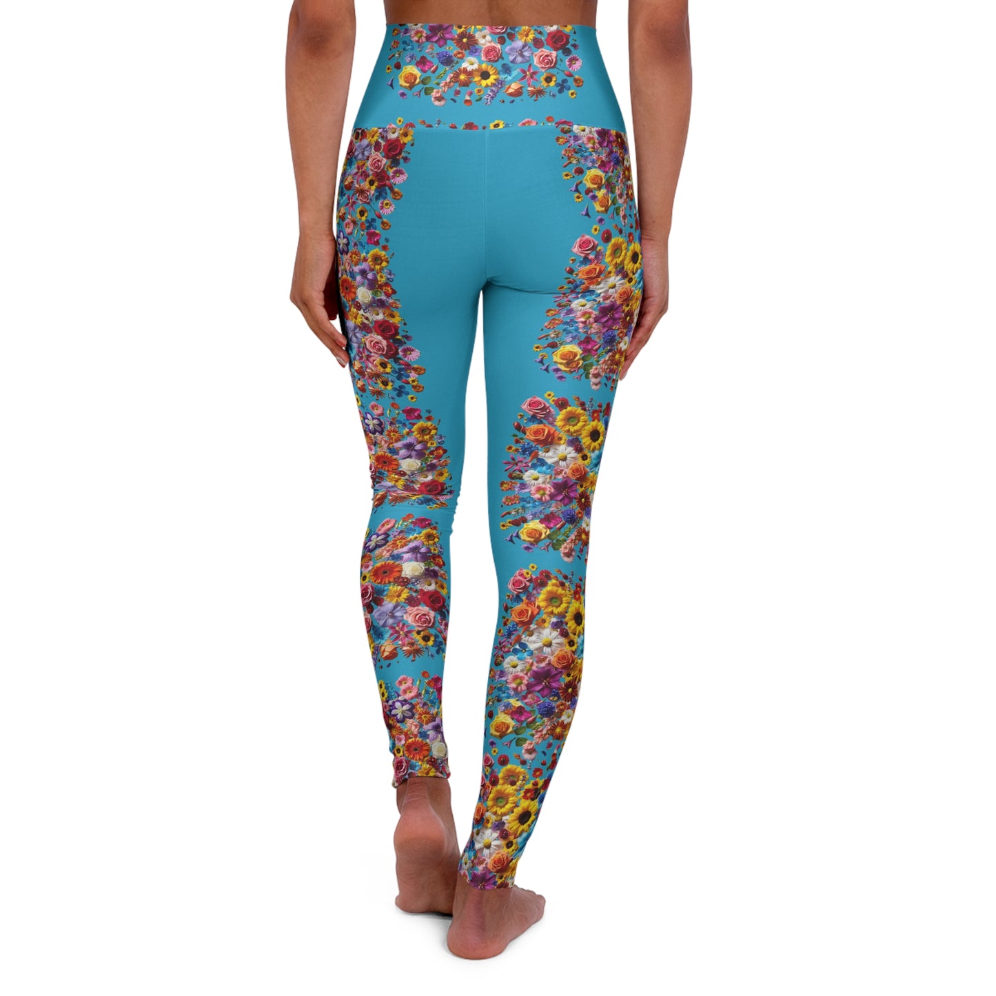 Floral Pattern Vibrant Floral High Waisted Yoga Leggings - Comfortable Workout Leggings for Fitness and Everyday Wear