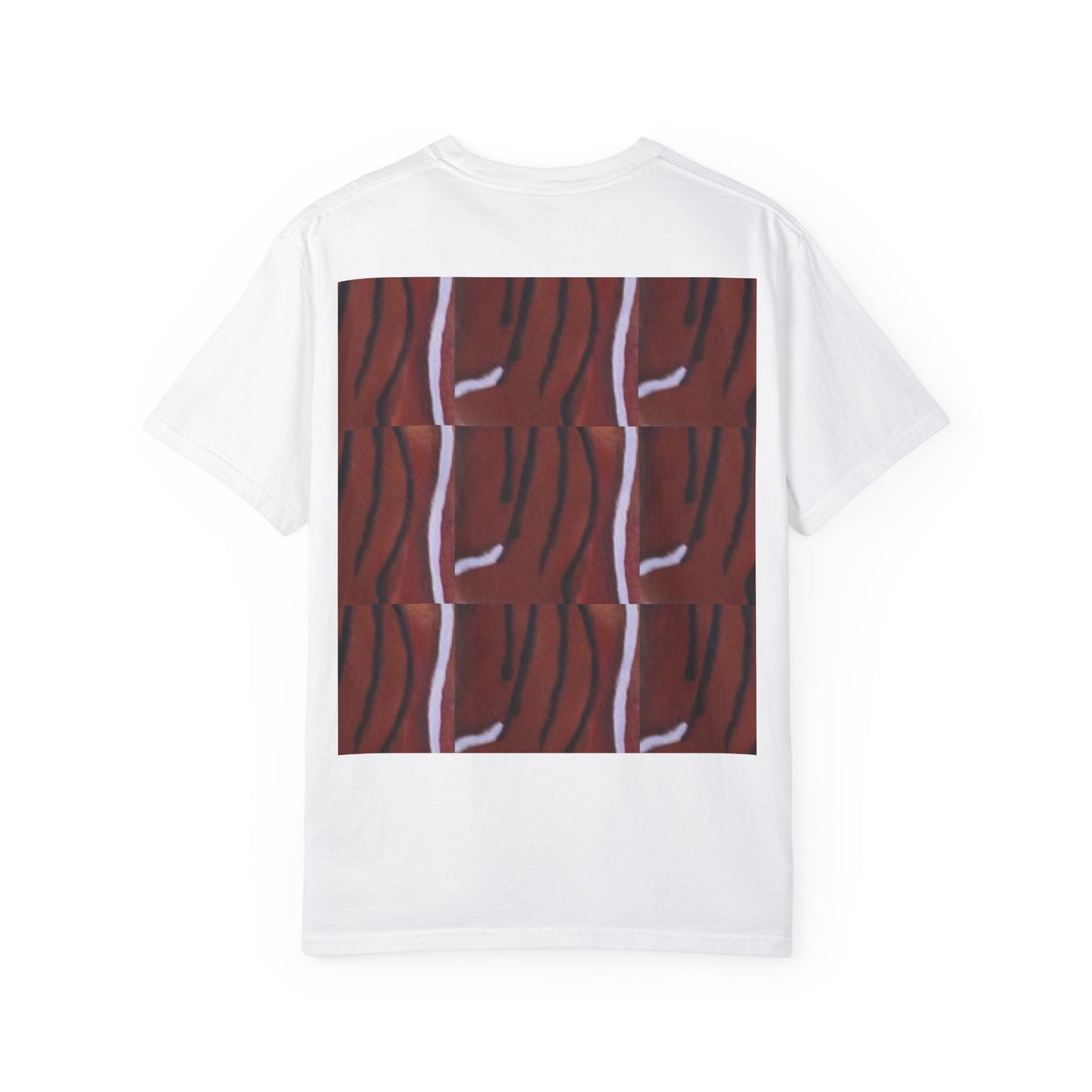 Wild Elegance: Hand-Painted Bongo Skin Print Artistic Unisex Garment-Dyed T-Shirt - Unique Pattern Design