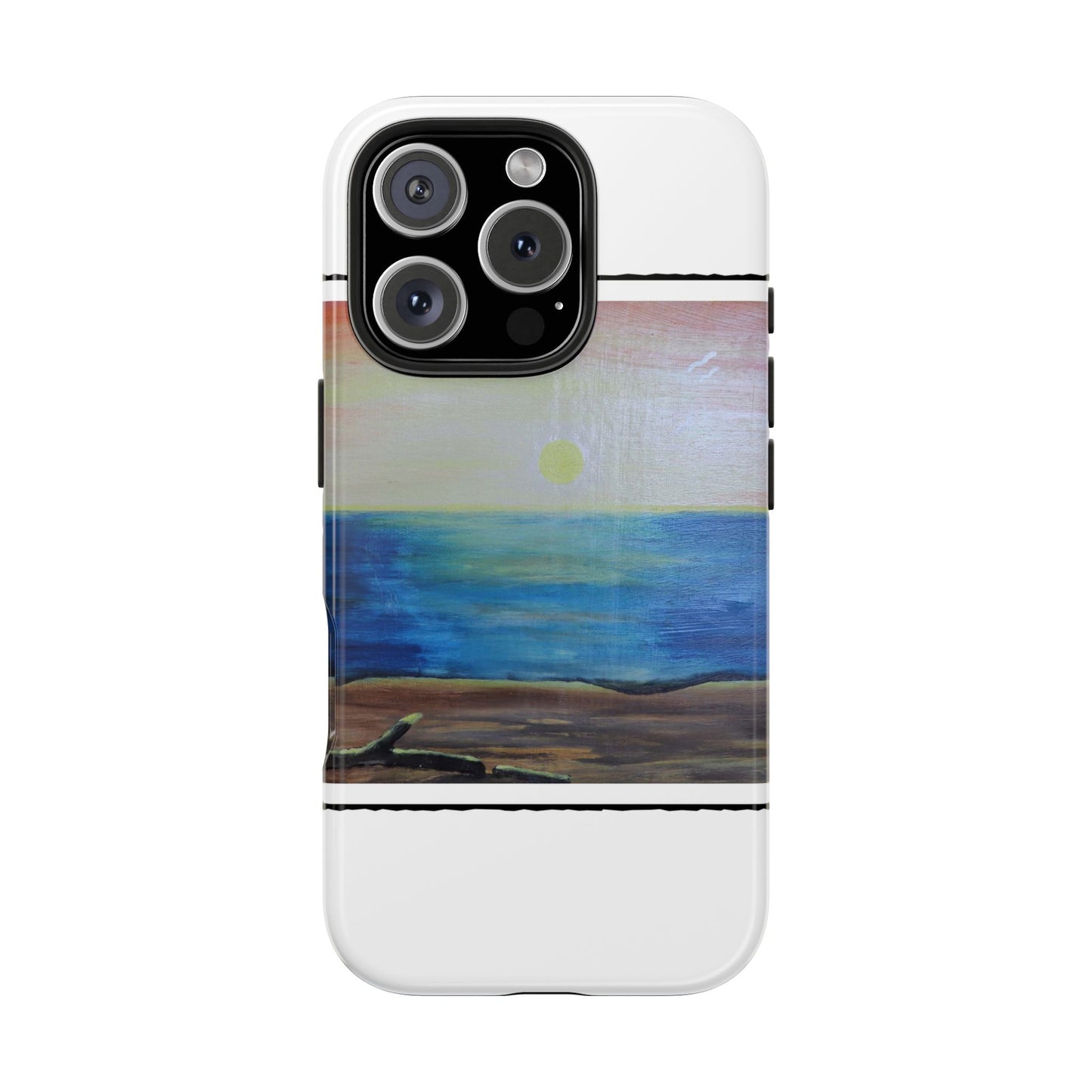 Nature's Balance of Beauty: Coastal stripe SunriseTough Phone Cases