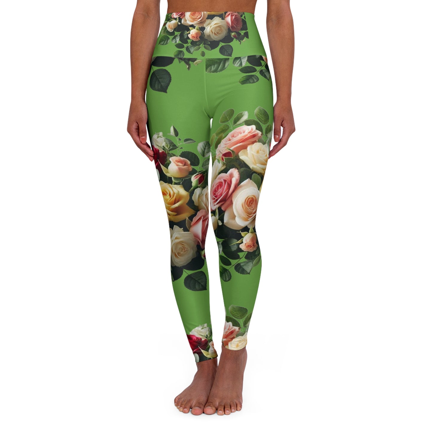 Assorted Floral High Waisted Yoga Leggings - Perfect for Fitness and Everyday Style