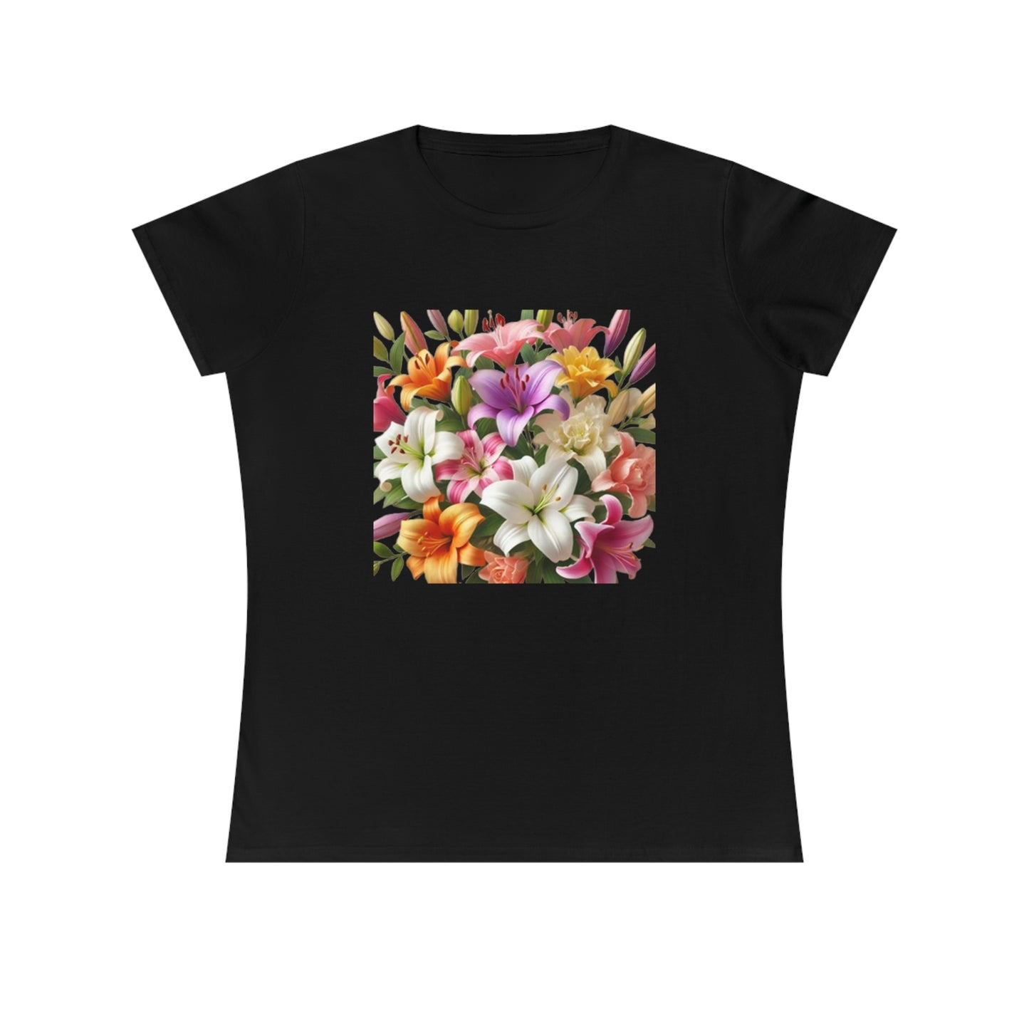 Floral Print Ladies' Cotton T-Shirt - Perfect for Spring and Summer Style