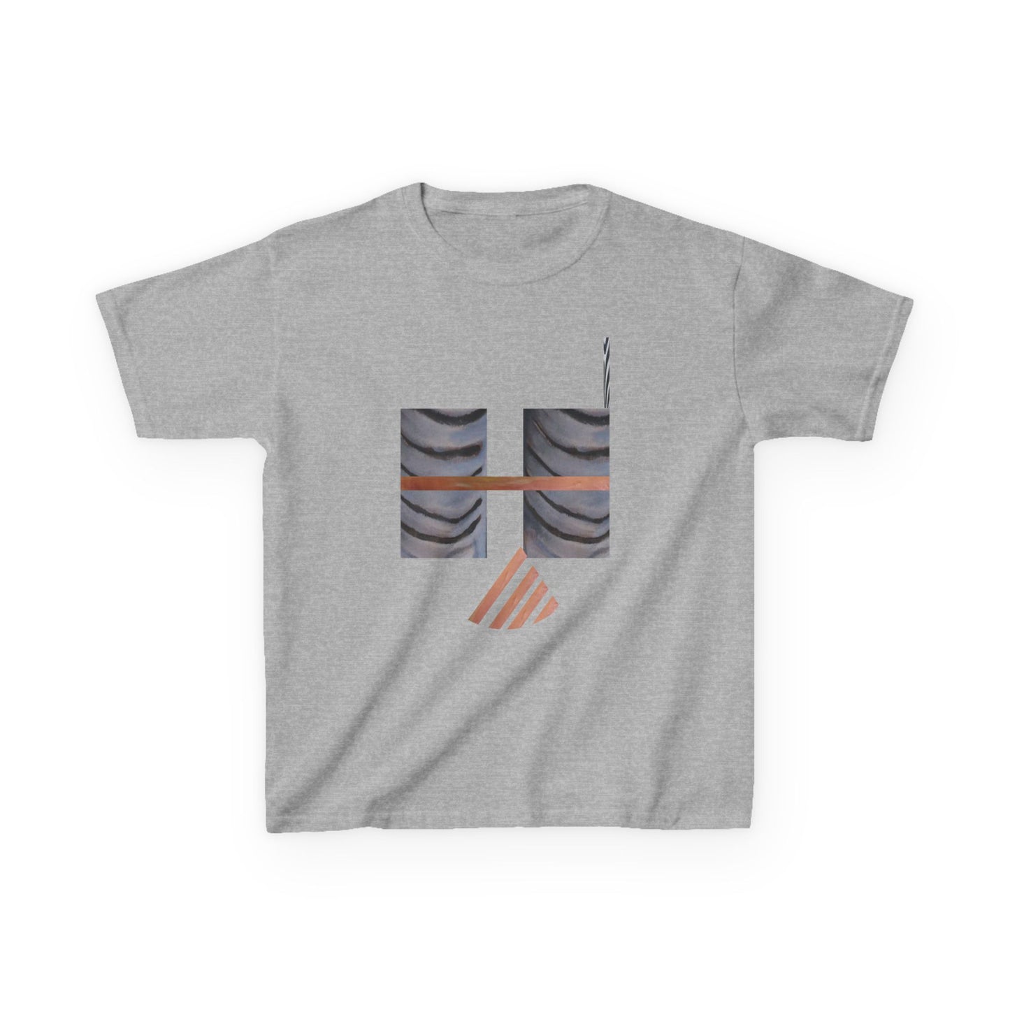 Wildebeest skin prints plus Land Stripes Kids Heavy Cotton™ Tee