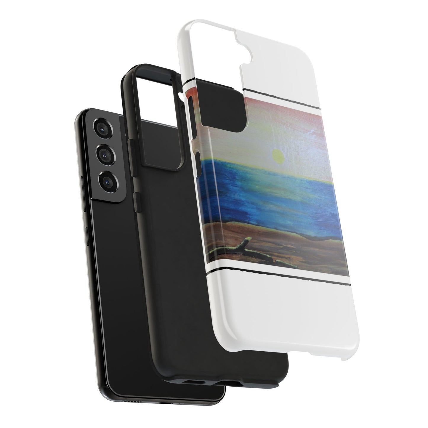 Nature's Balance of Beauty: Coastal stripe SunriseTough Phone Cases