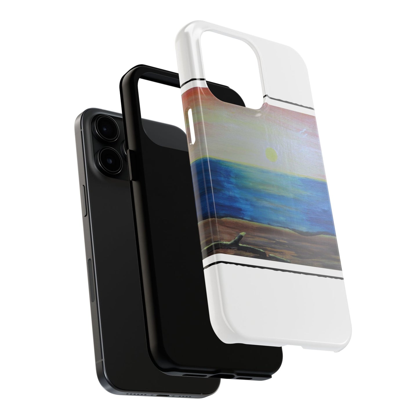 Nature's Balance of Beauty: Coastal stripe SunriseTough Phone Cases