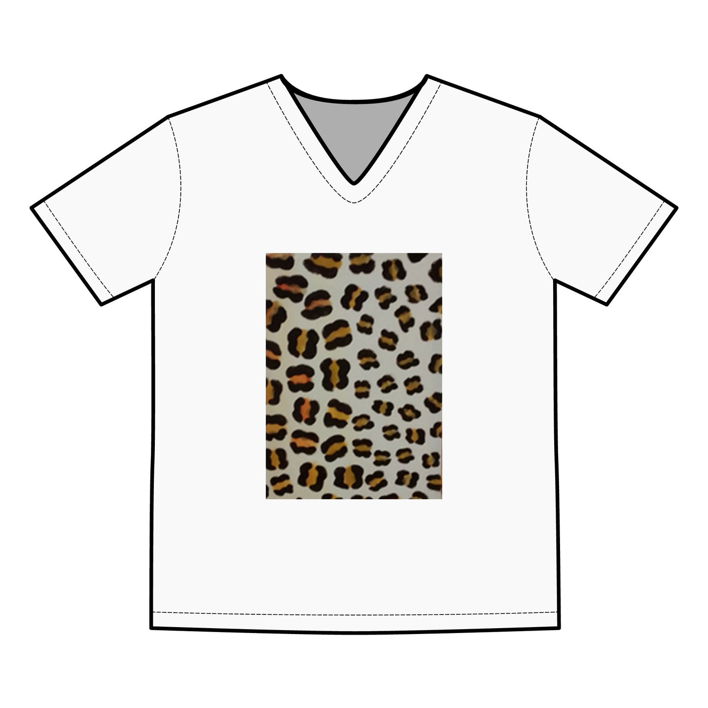 Fierce and Artistic: Hand-Painted Leopard Skin Prints  Men's Staple V Neck Tee