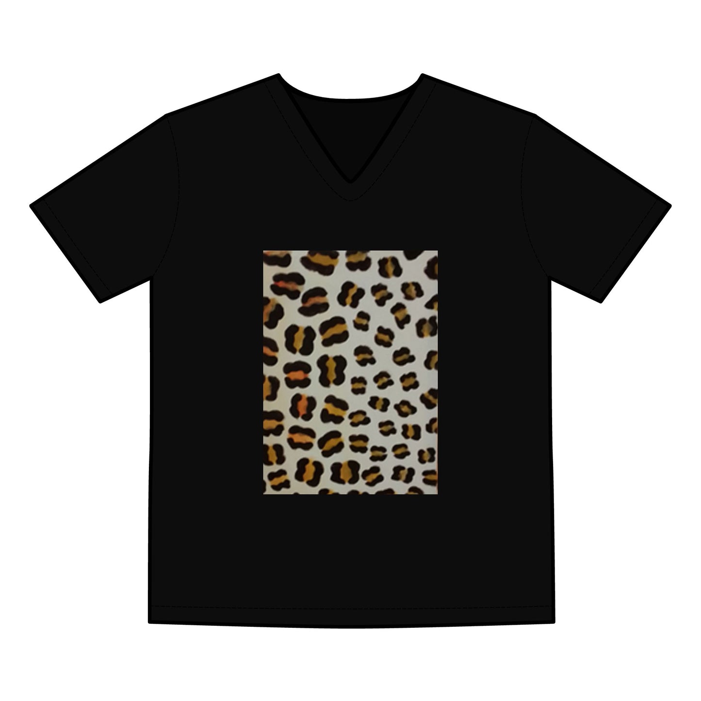 Fierce and Artistic: Hand-Painted Leopard Skin Prints  Men's Staple V Neck Tee