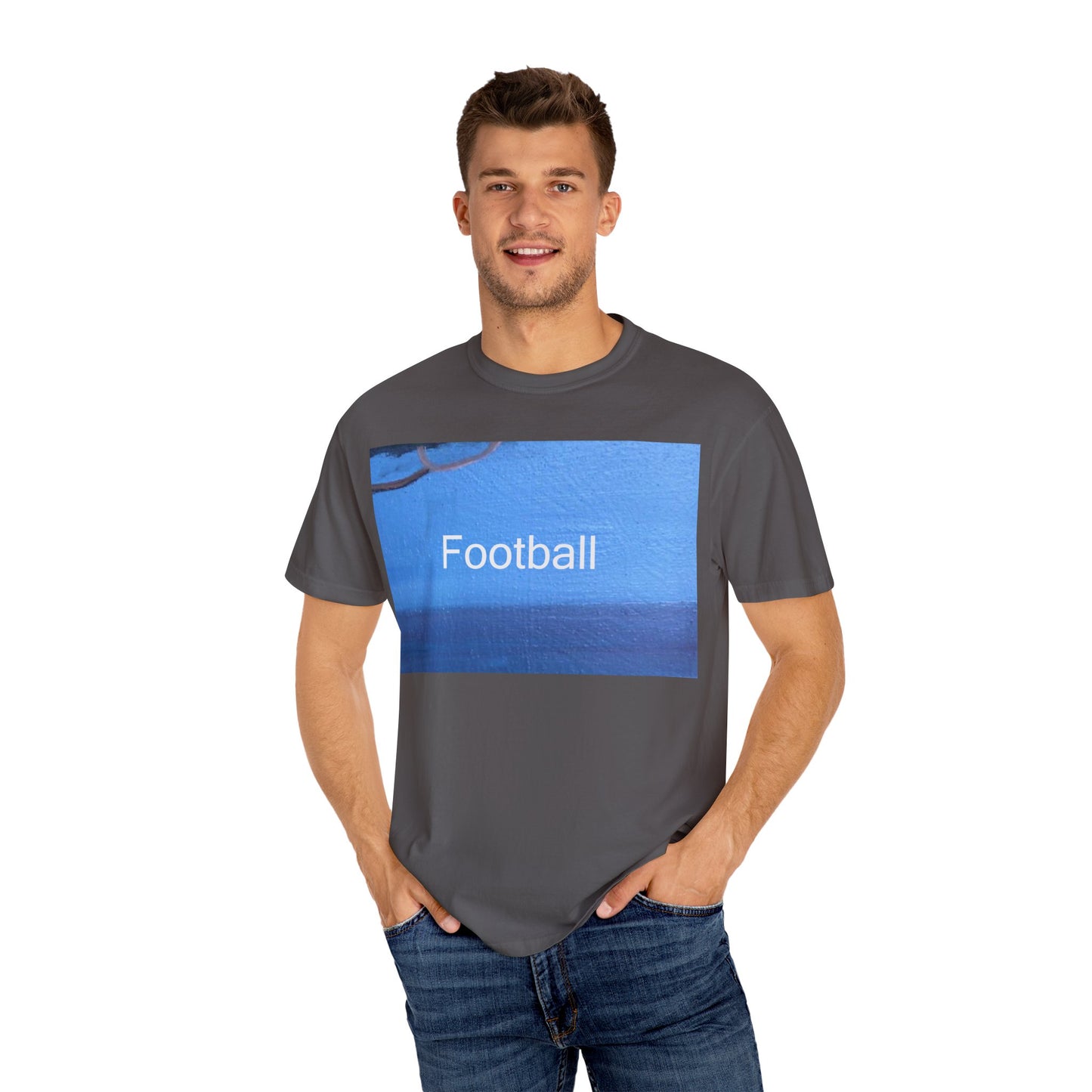 Peeping Acacia branch Football Unisex Garment-Dyed T-shirt