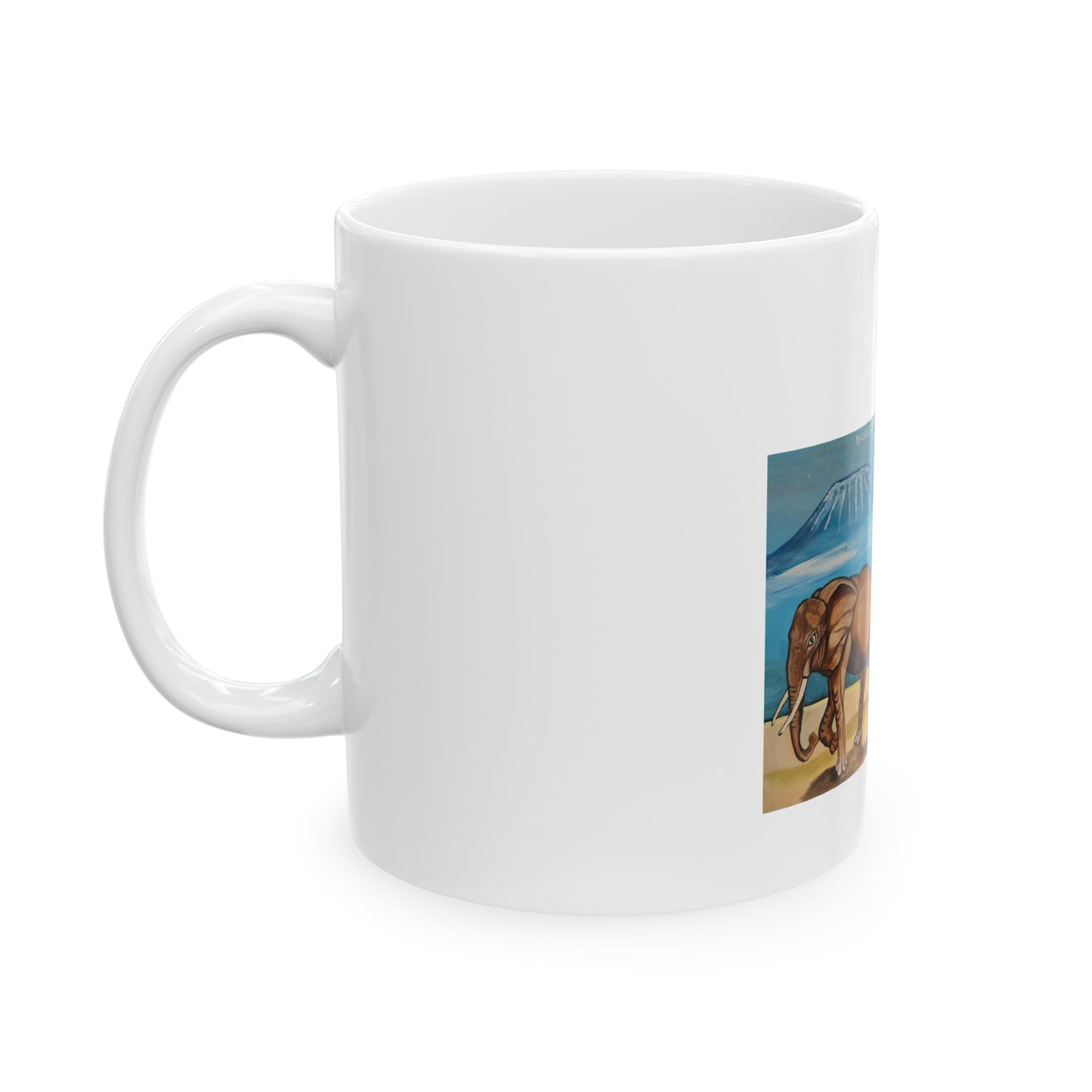 Majestic Elephant Family Ceramic Mug, (11oz, 15oz)