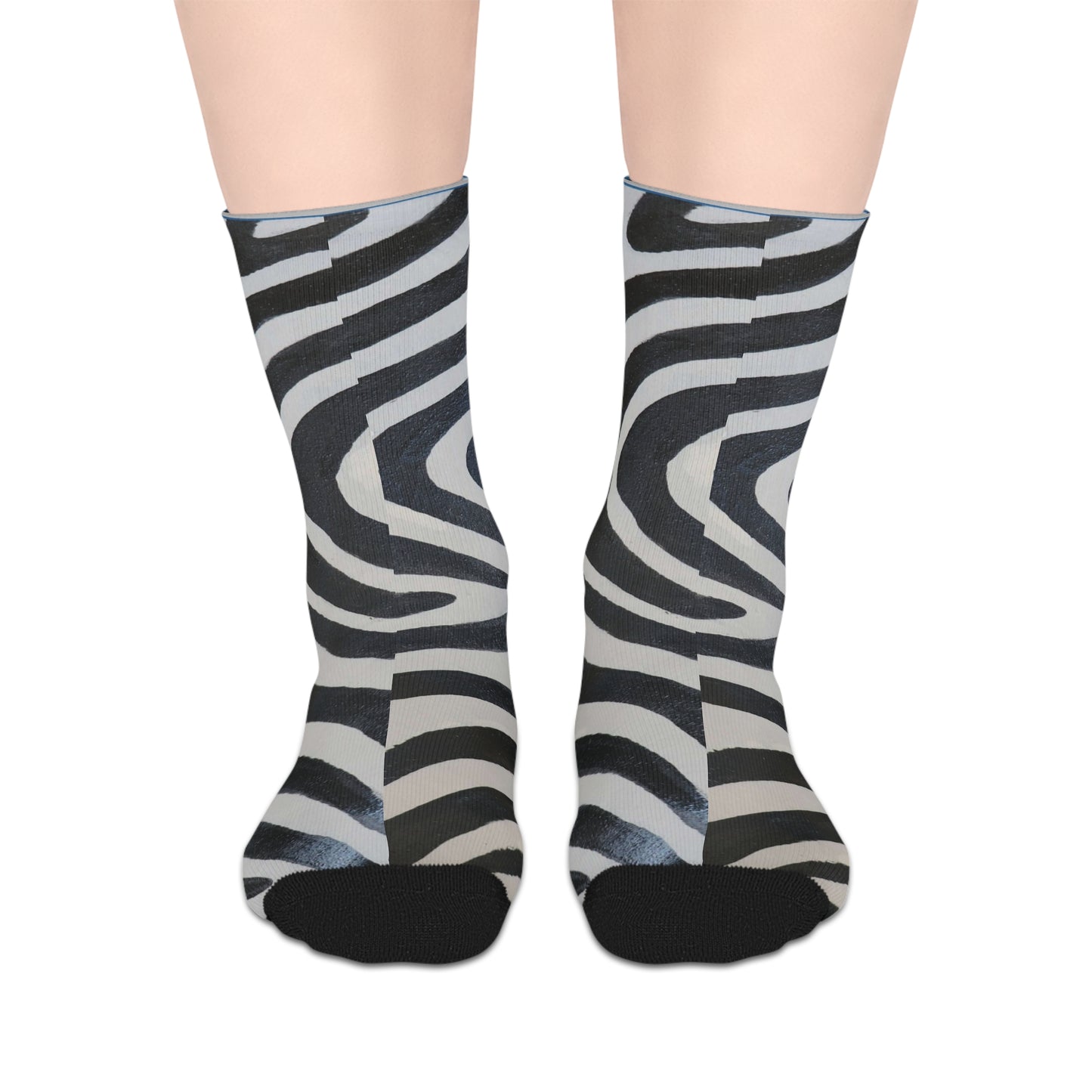 Versatility of Zebra Prints Mid-length Socks