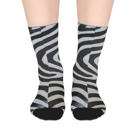 Versatility of Zebra Prints Mid-length Socks