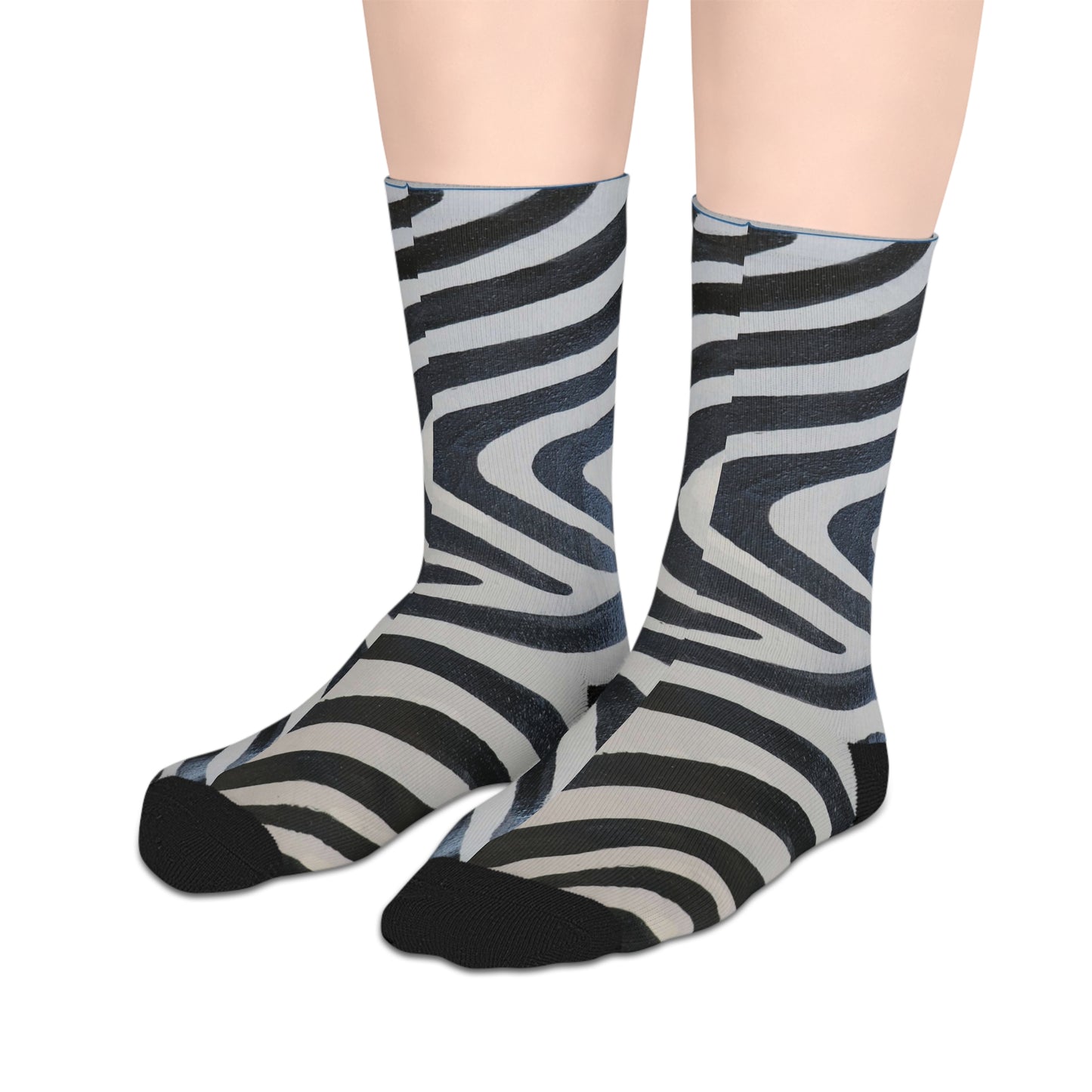 Versatility of Zebra Prints Mid-length Socks