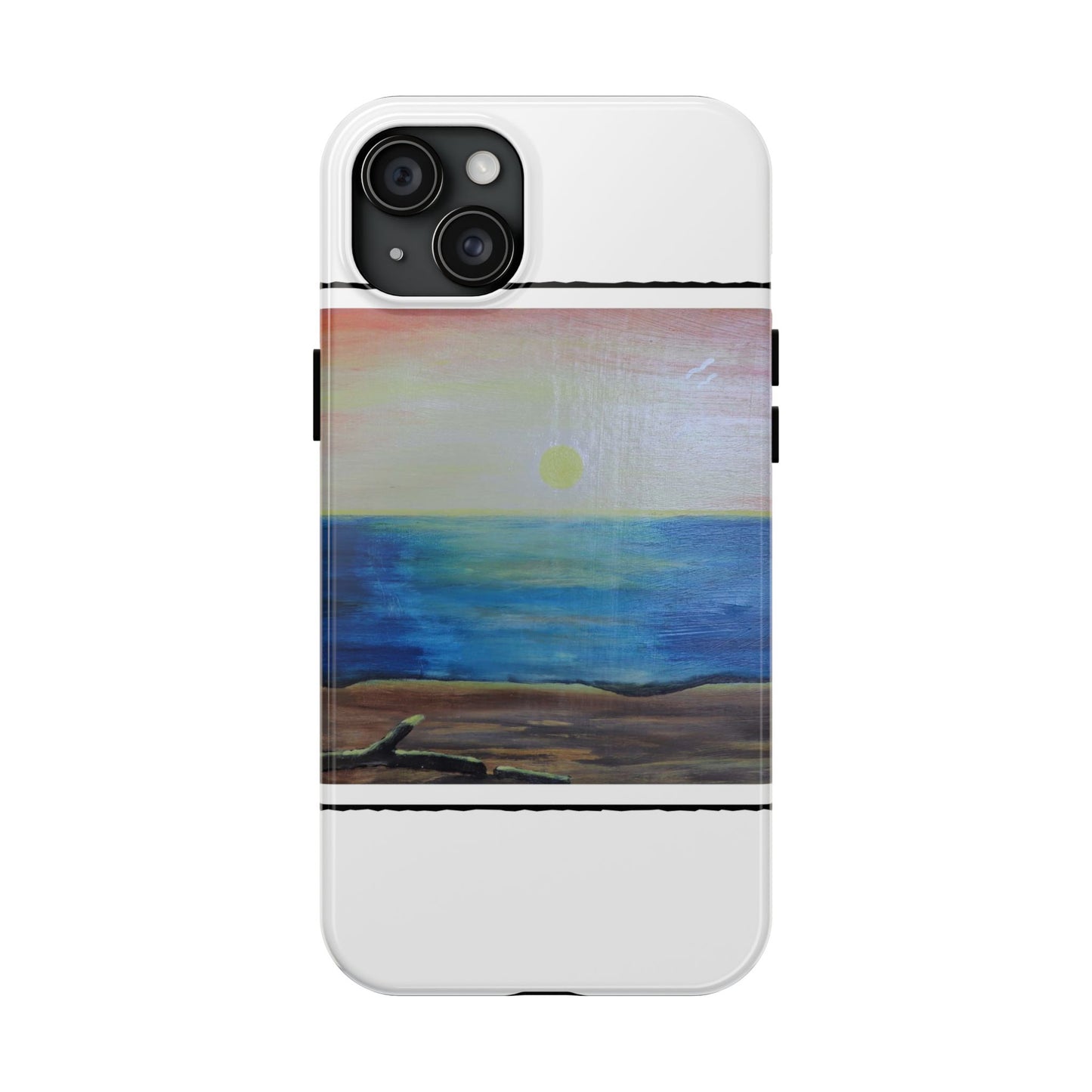 Nature's Balance of Beauty: Coastal stripe SunriseTough Phone Cases