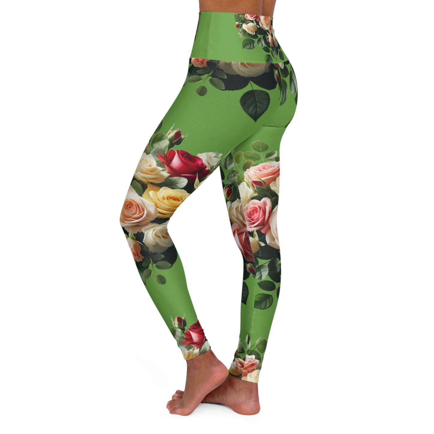 Assorted Floral High Waisted Yoga Leggings - Perfect for Fitness and Everyday Style