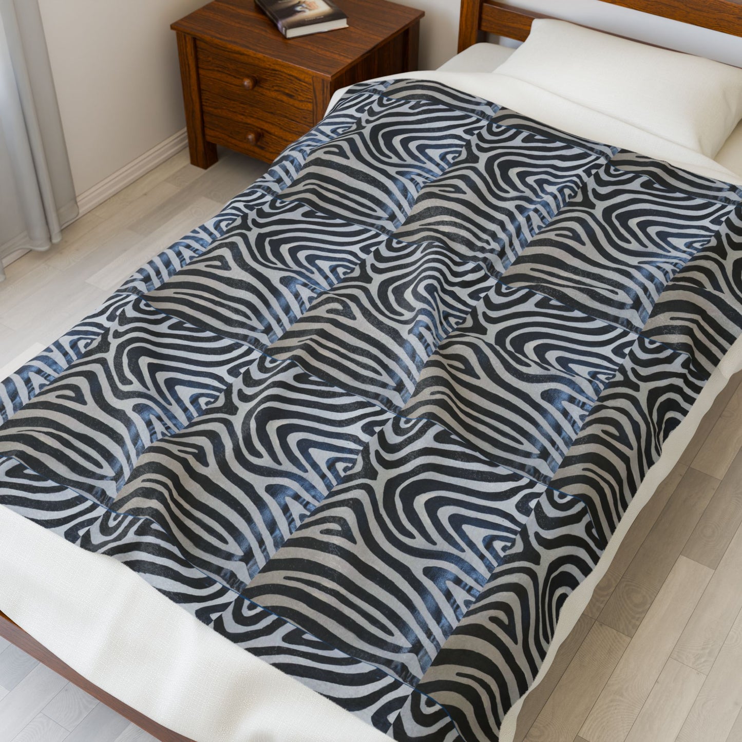 Stripes of Artistry:  Zebra Prints Velveteen Plush Blanket