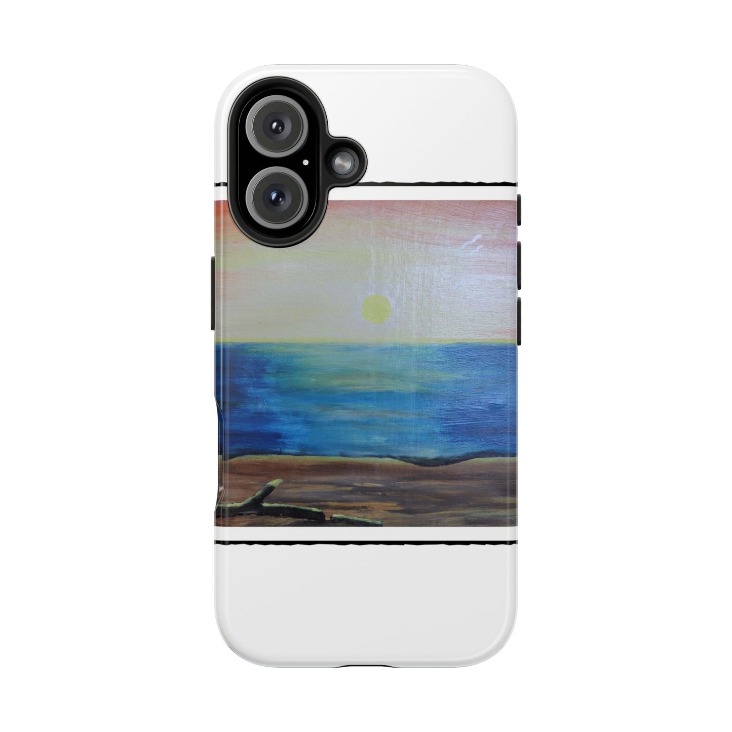 Nature's Balance of Beauty: Coastal stripe SunriseTough Phone Cases