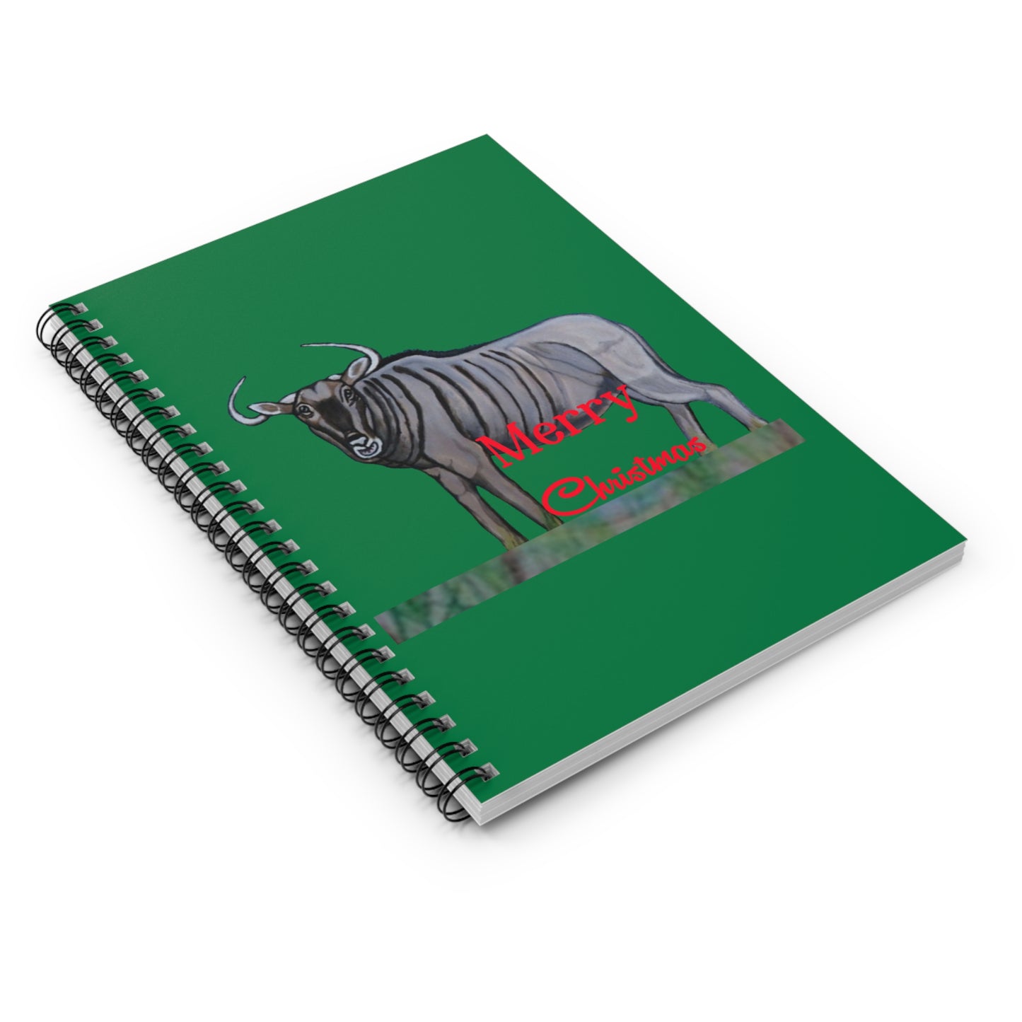 Wildebeest Merry Christmas wishes Spiral Notebook - Ruled Line