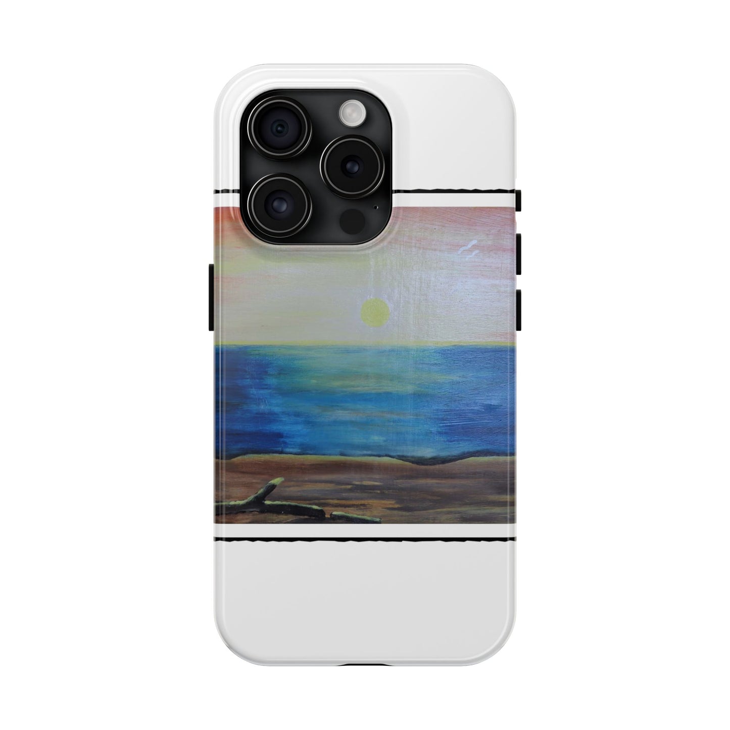 Nature's Balance of Beauty: Coastal stripe SunriseTough Phone Cases