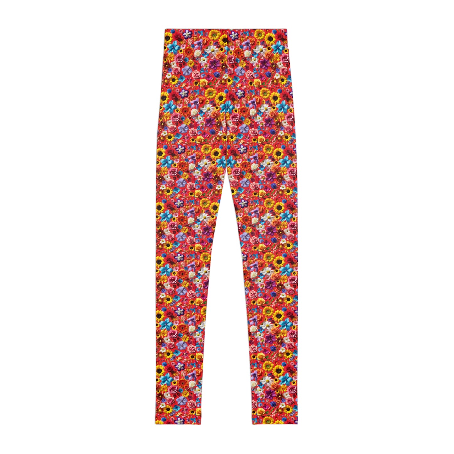 Forever in Blossom Colorful Floral Youth Leggings for Active Kids